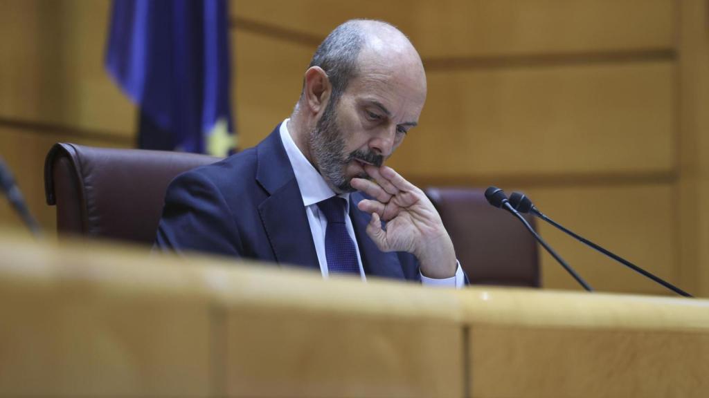 El presidente del Senado, Pedro Rollán, este martes.