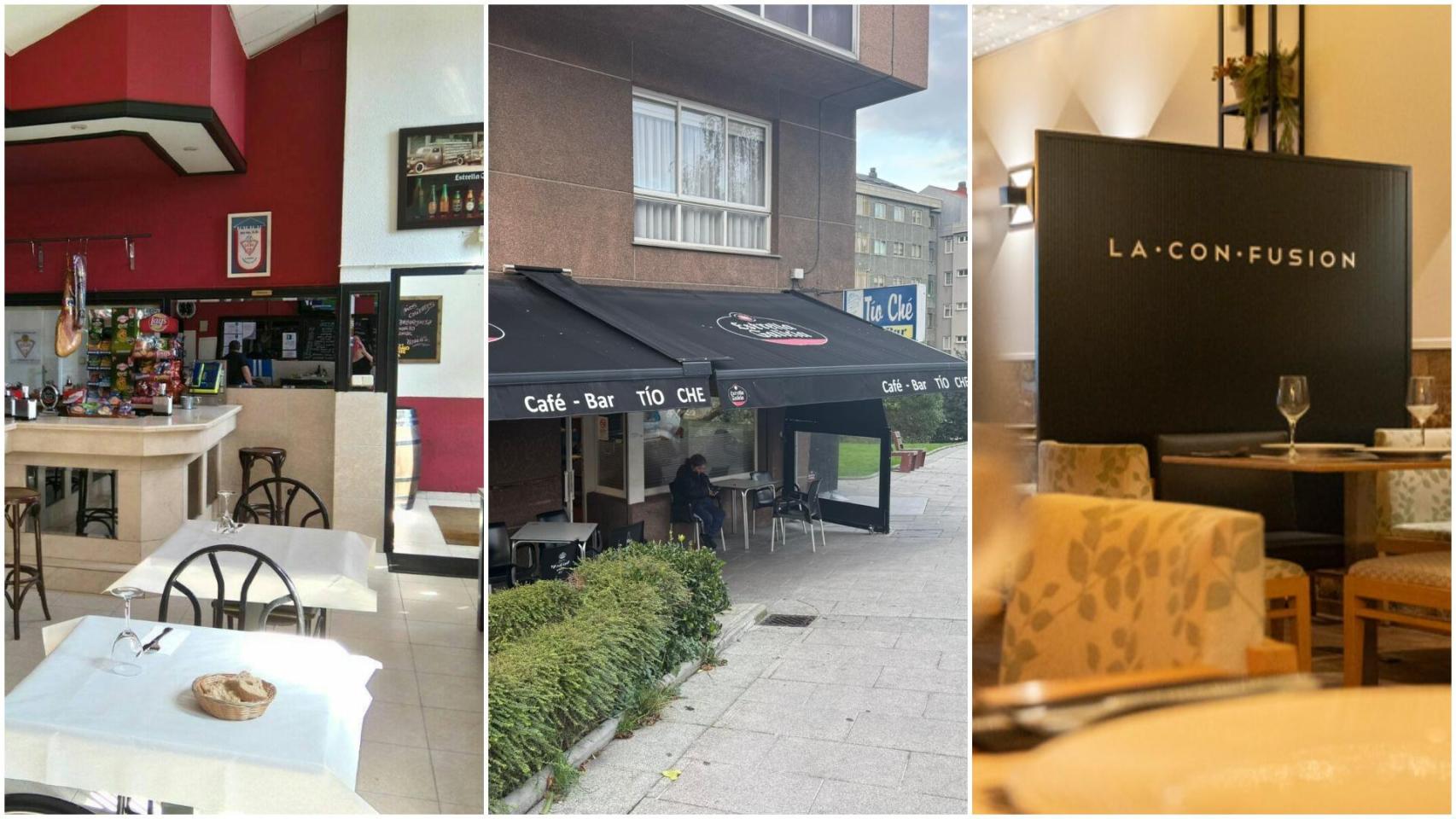 Imagen de varios de los locales de hostelería de A Coruña.