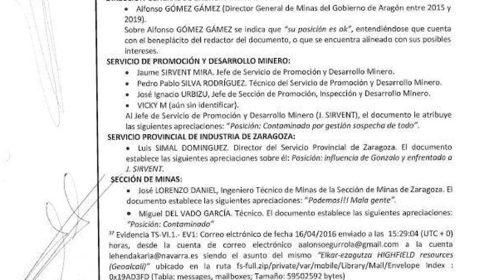 Referencias a Gómez Gámez en el informe de la UCO.