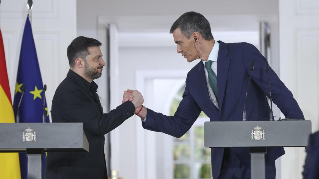 Zelenski y Sánchez este martes en el Palacio de la Moncloa