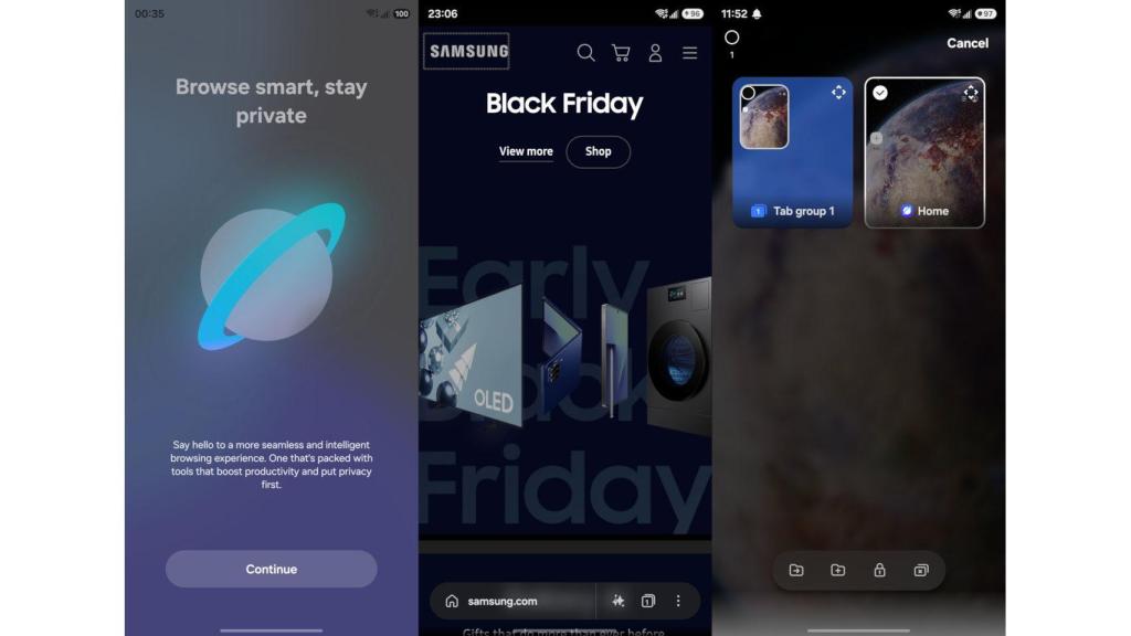 Nuevo diseño de Samsung Internet en One UI 8.5