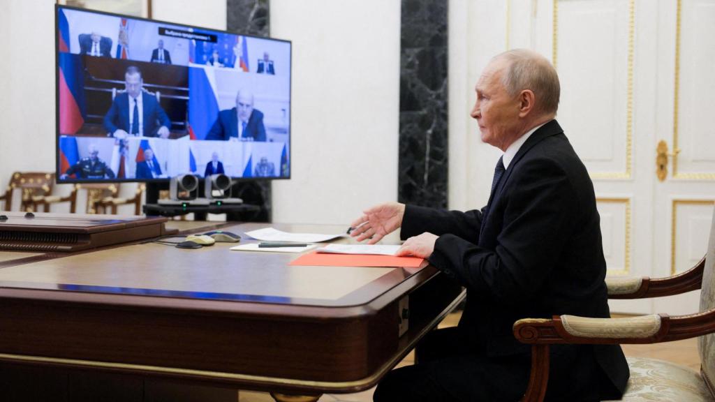 Vladímir Putin en el Kremlin la semana pasada durante una reunión del Consejo de Seguridad de Rusia.