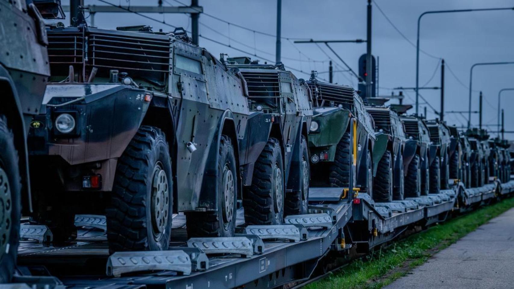 Transporte de vehículos militares por tren en Países Bajos