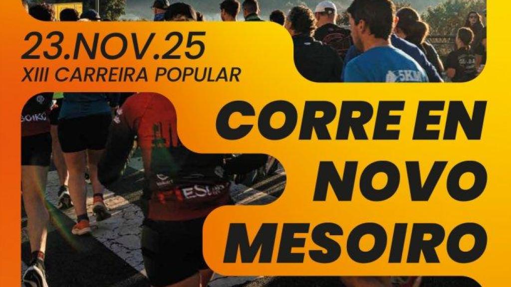 Cartel de la edición de 2025 de la Carrera Popular de Novo Mesoiro
