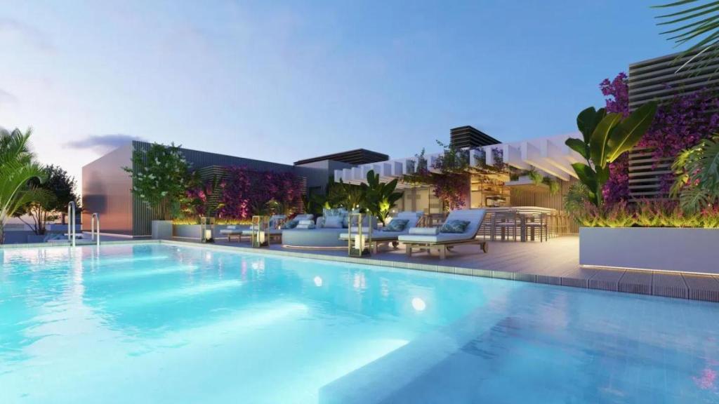 Imágenes de los lujosos áticos que Metrovacesa  tiene en el mercado en la nueva 'milla de oro' de Málaga.