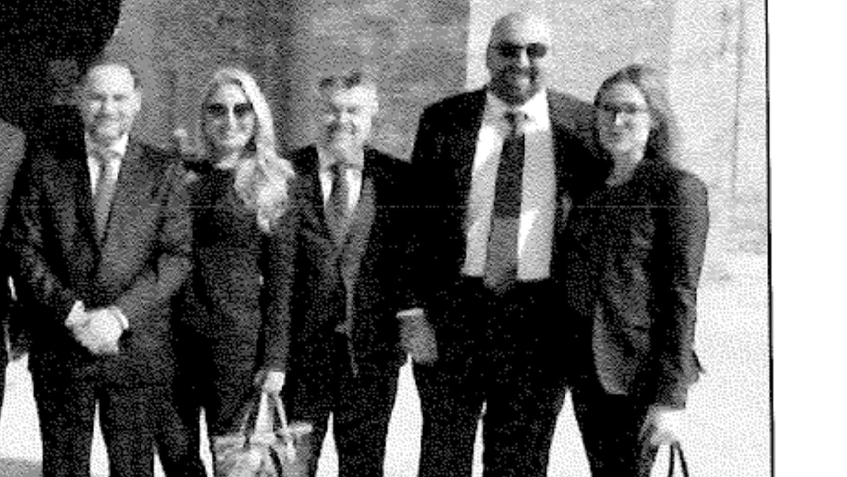 Fotografía de José Luis Ábalos, Santos Cerdán, Koldo García y Jésica Rodríguez, la novia del exministro.