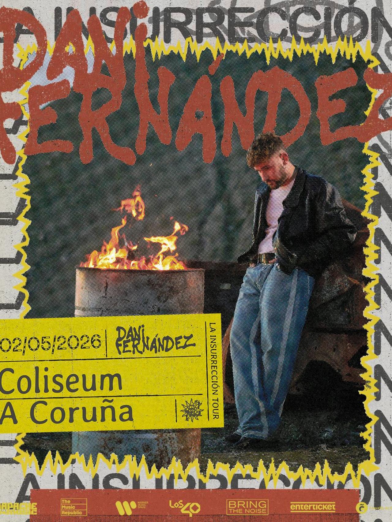 Cartel promocional del concierto de Dani Fernández en A Coruña.