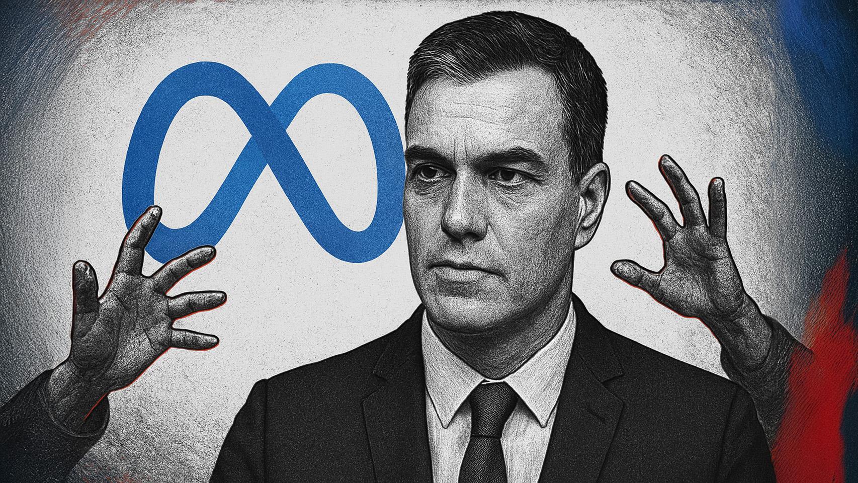 Imagen artística con el rostro de Pedro Sánchez generada por IA.