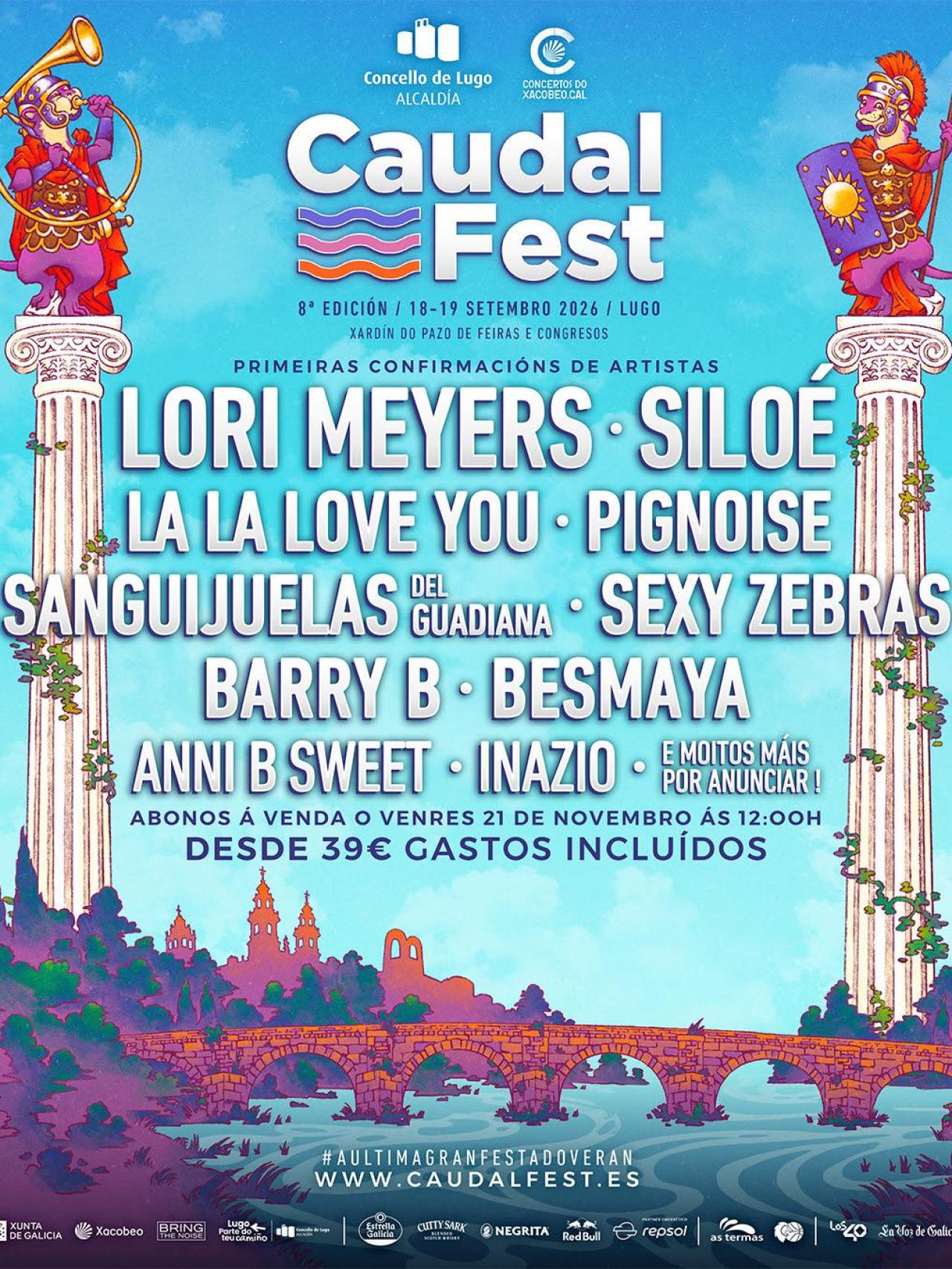 Primer avance del cartel del Caudal Fest 2026.