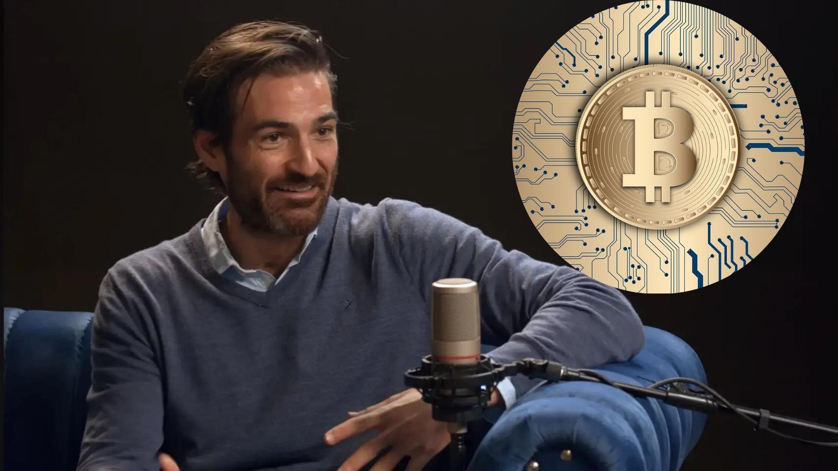 Montaje de Iñaki Arcocha con el símbolo del bitcoin (Pixabay).