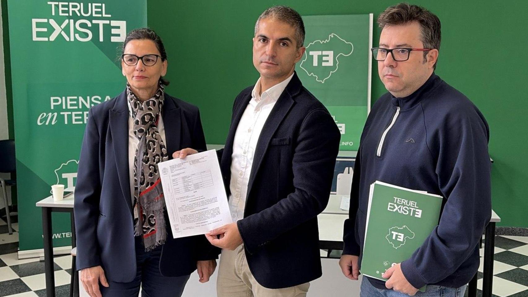 Los concejales de Teruel Existe, este miércoles en Calamocha.