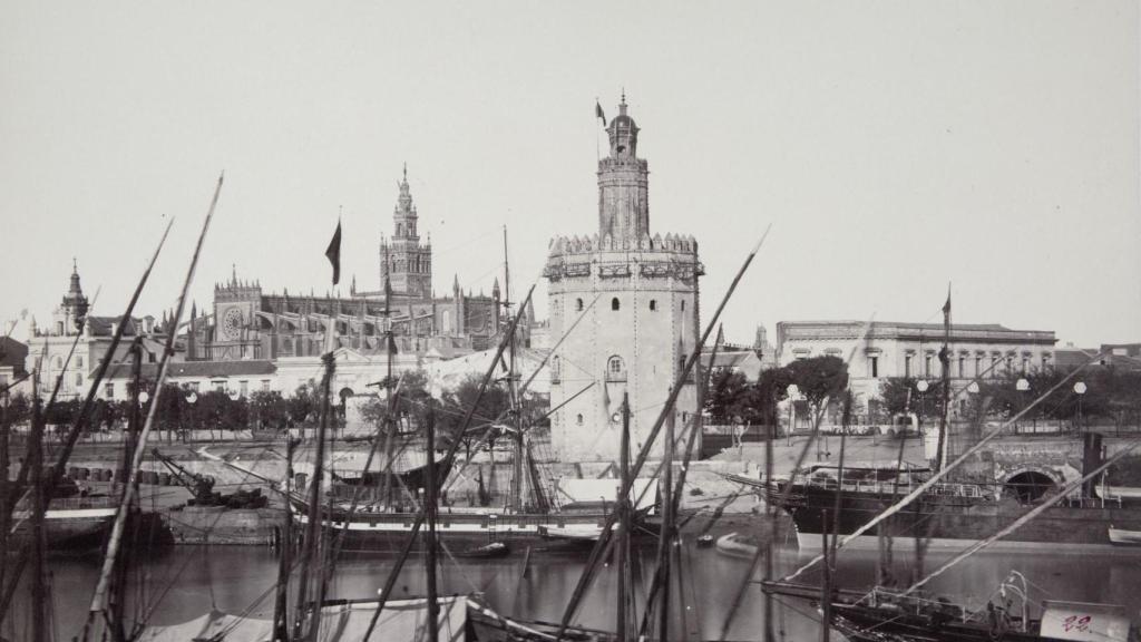 Charles Clifford: 'Torre del oro, Sevilla', 1862