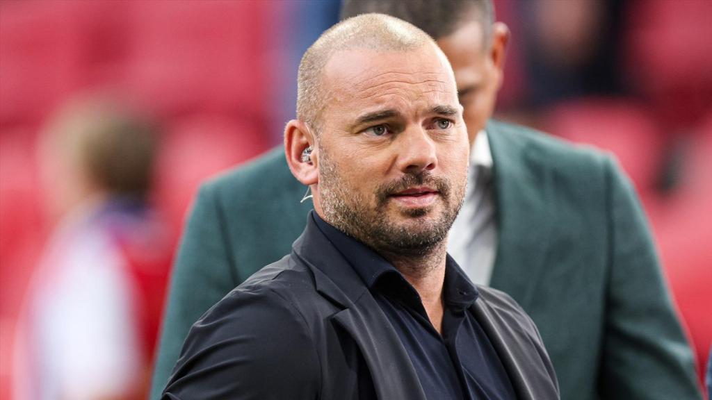 Sneijder, durante el partido entre el Ajax y el Rangers en 2022.