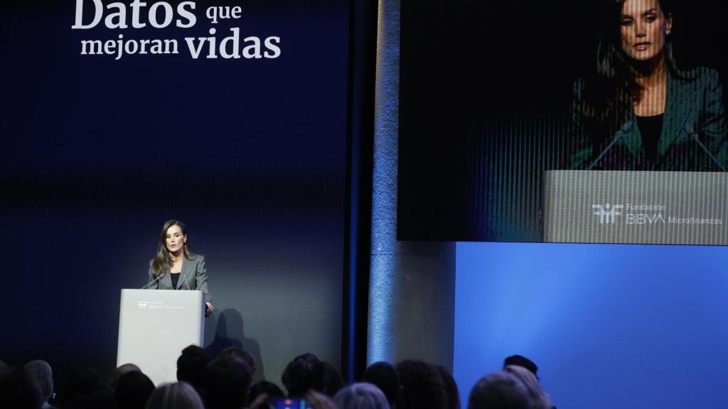 S.M. la Reina, en su intervención en el acto de la FMBBVA Datos que mejoran vidas.