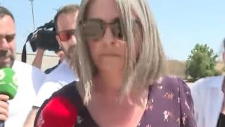 Paqui Muñoz, durante su primera visita a su marido en Soto del Real.