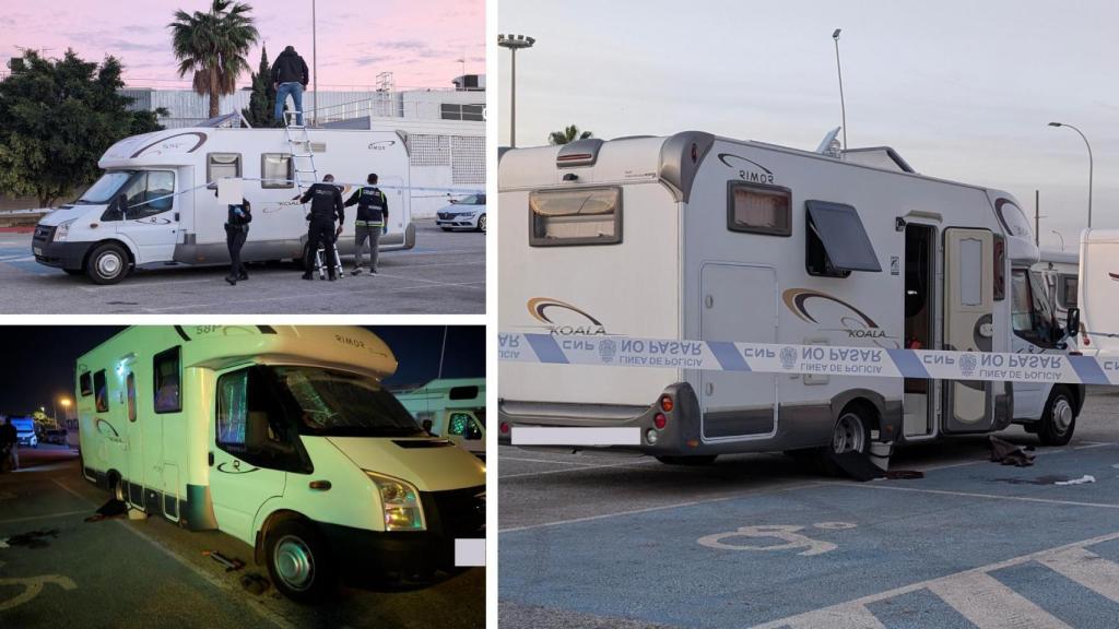 Un montaje con imágenes del lugar de los hechos.