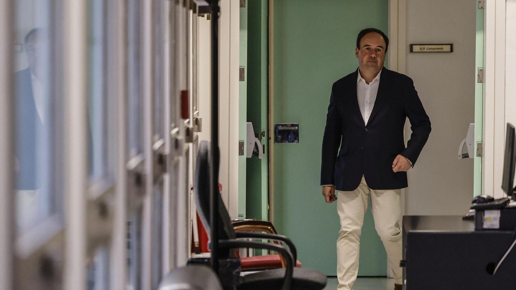 Juanfran Pérez Llorca, este miércoles en Les Corts. Rober Solsona / EP