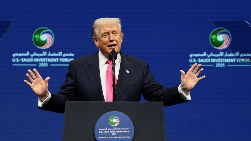 Donald Trump este miércoles en Washington durante un foro sobre inversiones en Arabia Saudí.