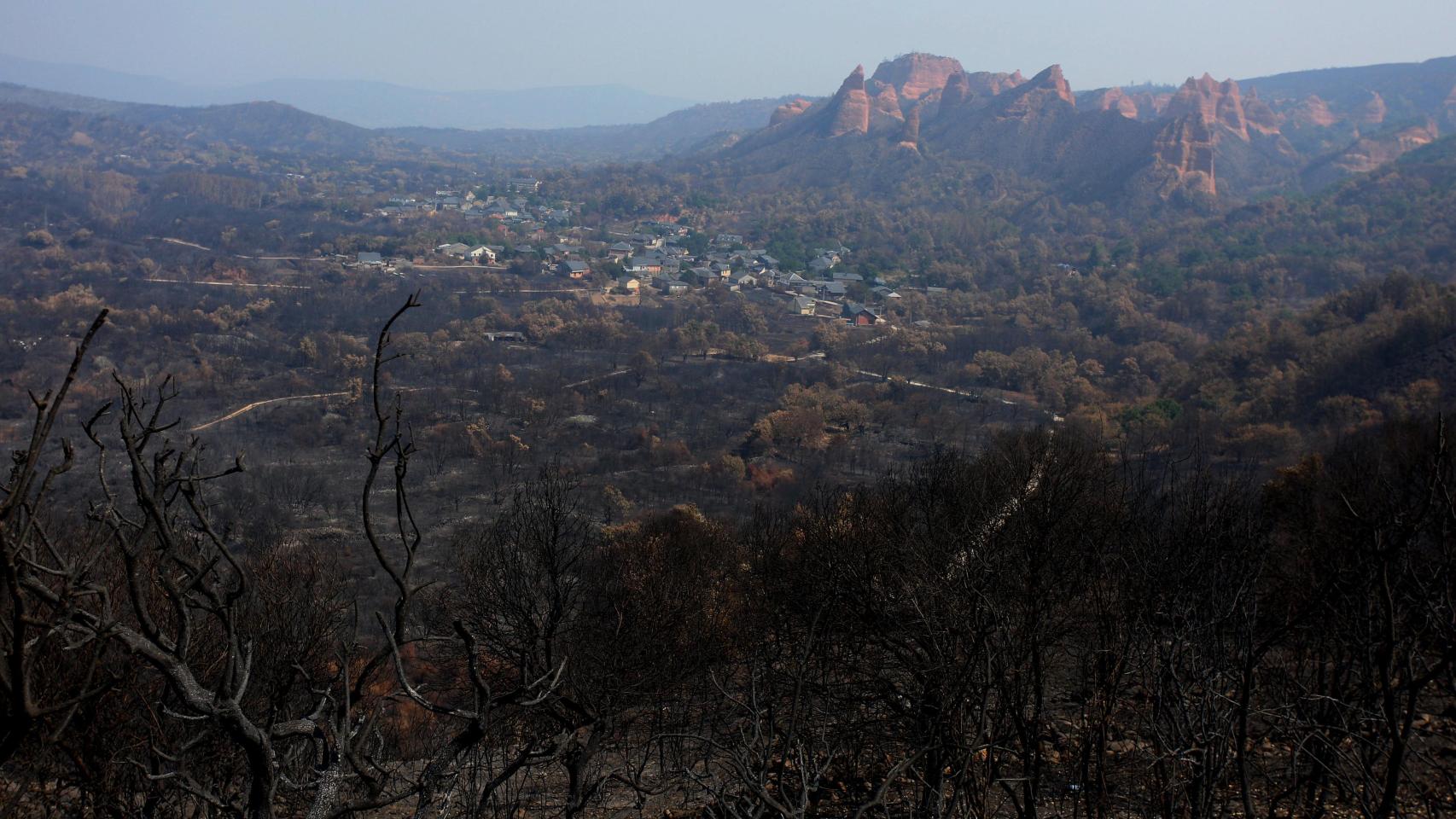 Las Médulas tras los incendios de este verano