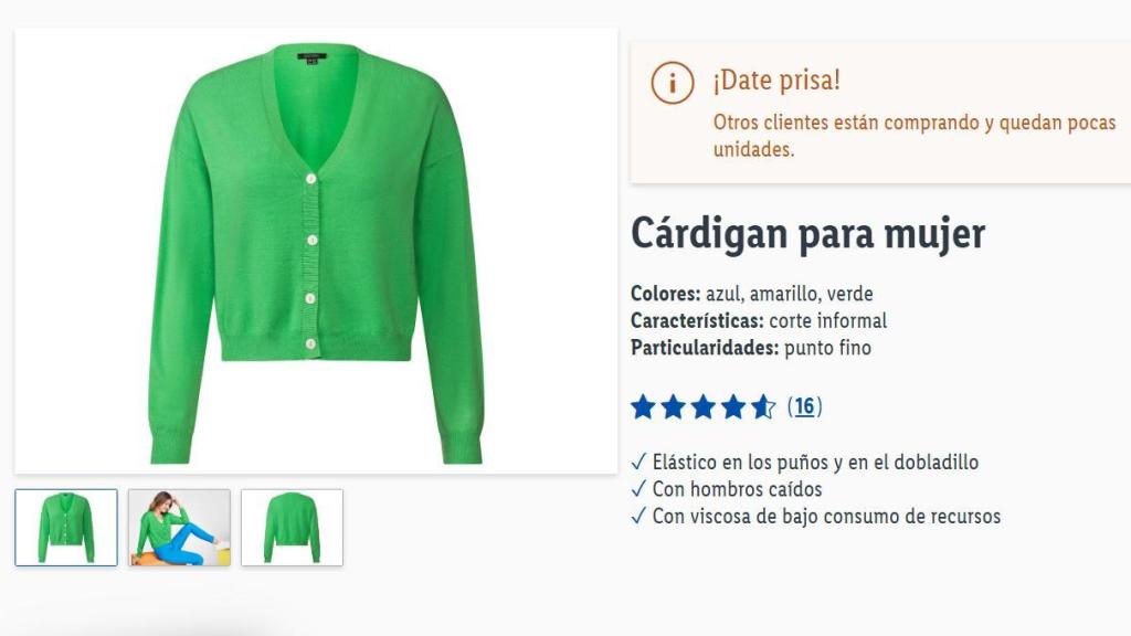 Cárdigan para mujer.
