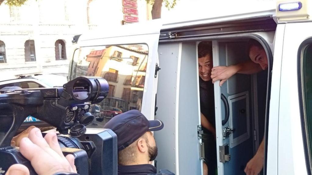 Alcides llega a la Audiencia de Toledo para el juicio celebrado el 7 de octubre.