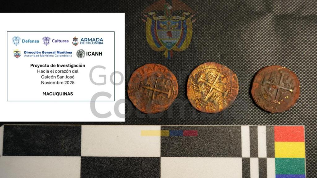 Las monedas de plata que transportaba el galeón español.