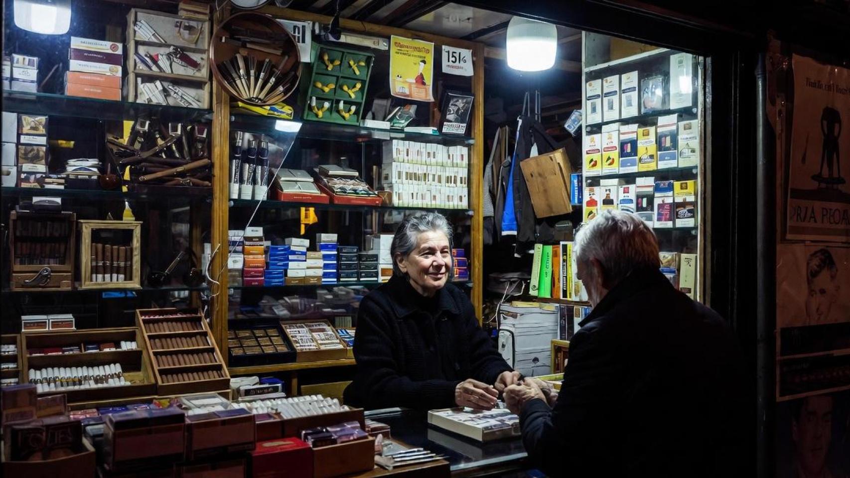 Rosa, dueña de un estanco en Sevilla explica que en Navidad aumenta la venta de tabaco
