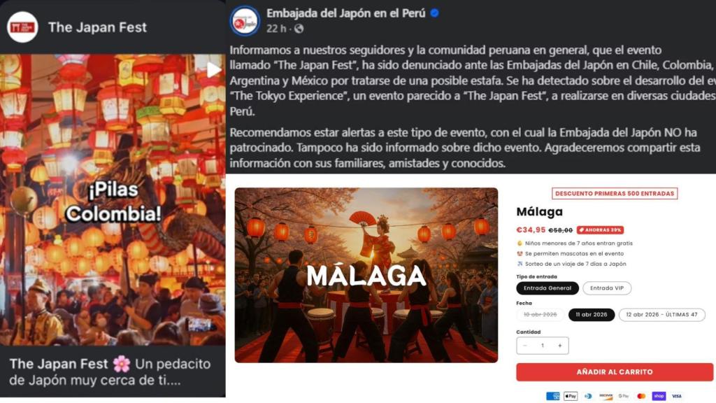 Un montaje con los avisos.