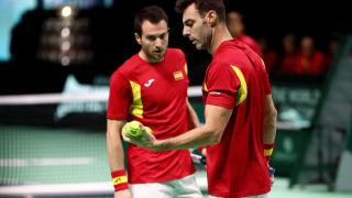Marcel Granollers y Pedro Martínez, durante la final de la Copa Davis