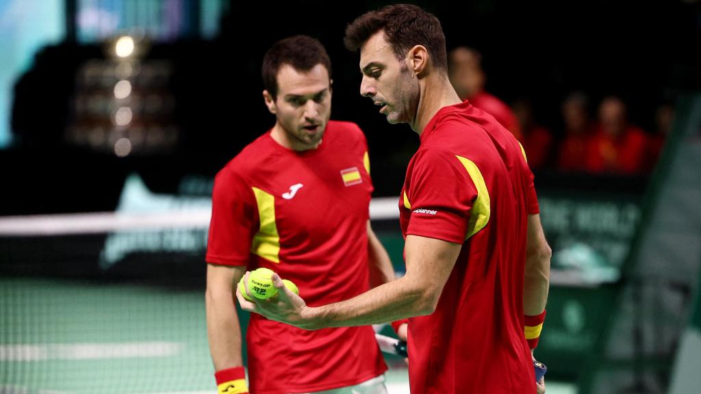 Marcel Granollers y Pedro Martínez, durante las Finales de la Copa Davis
