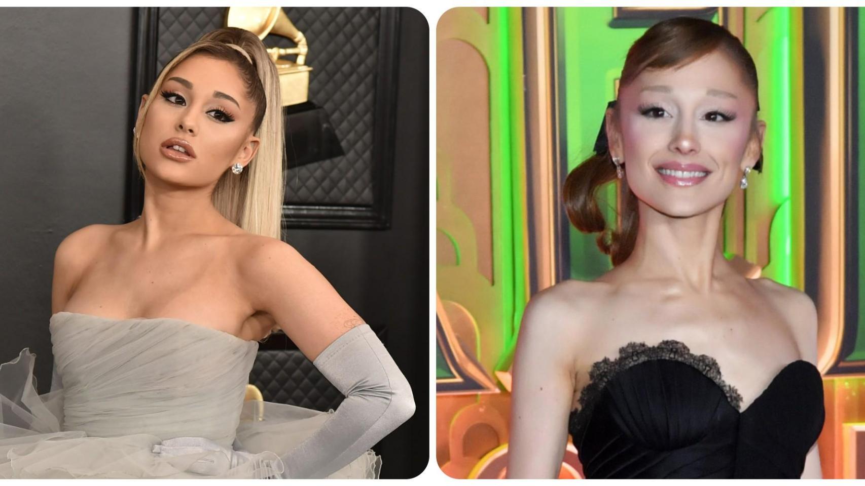 Ariana Grande, antes y después de 'Wicked' en un montaje de EL ESPAÑOL.