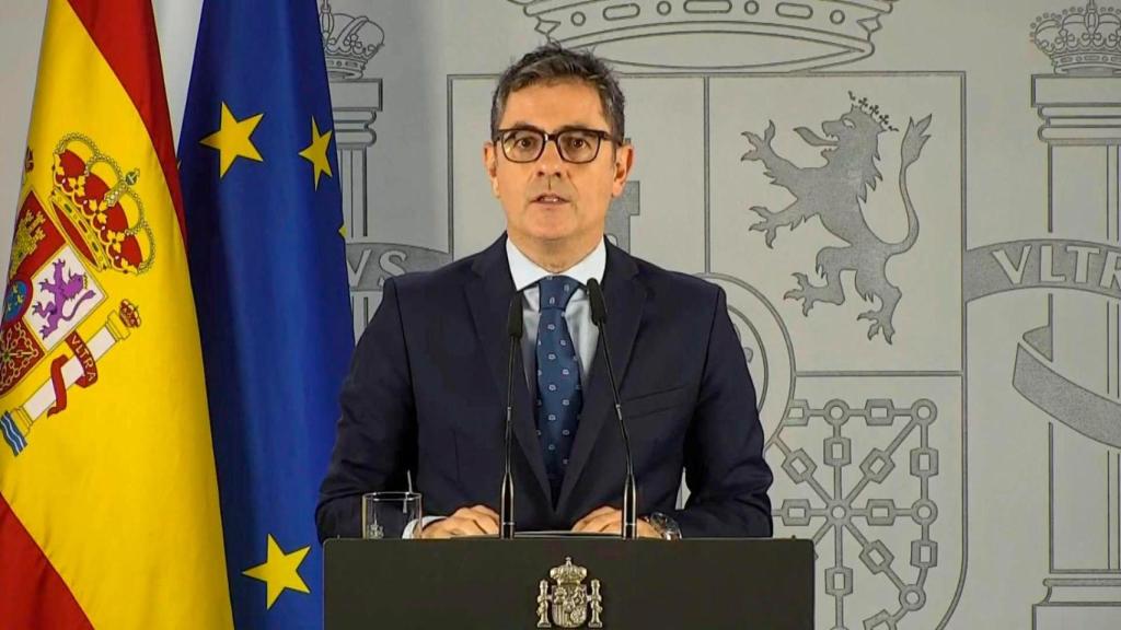 El ministro de Justicia y Presidencia, Félix Bolaños,