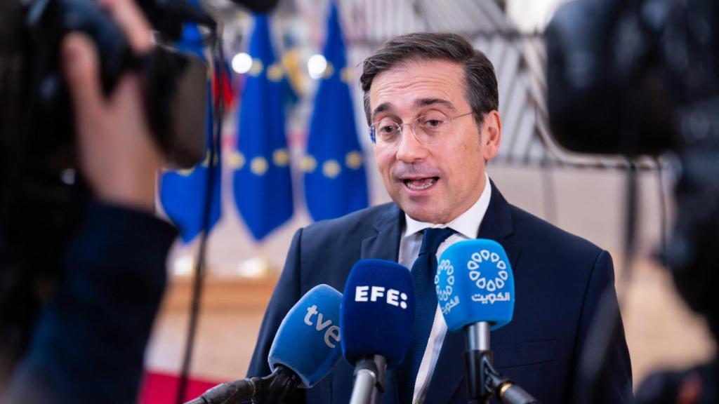 El ministro de Exteriores, José Manuel Albares, durante la reunión de este jueves en Bruselas