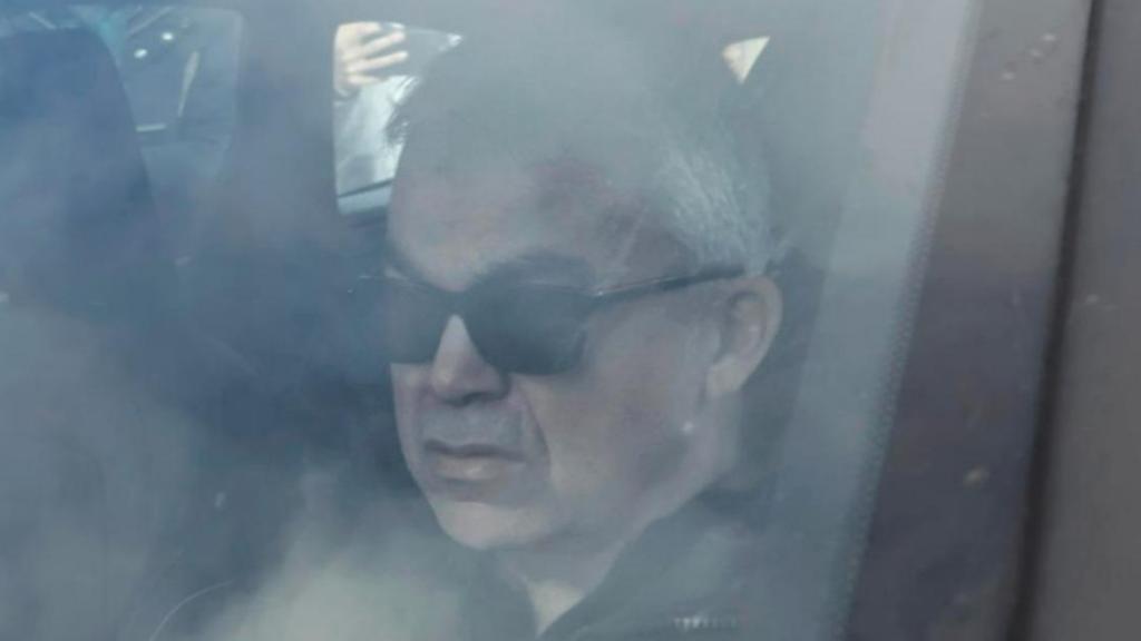 Santos Cerdán, a la llegada a su domicilio en Milagro (Navarra), el jueves pasado tras quedar en libertad.