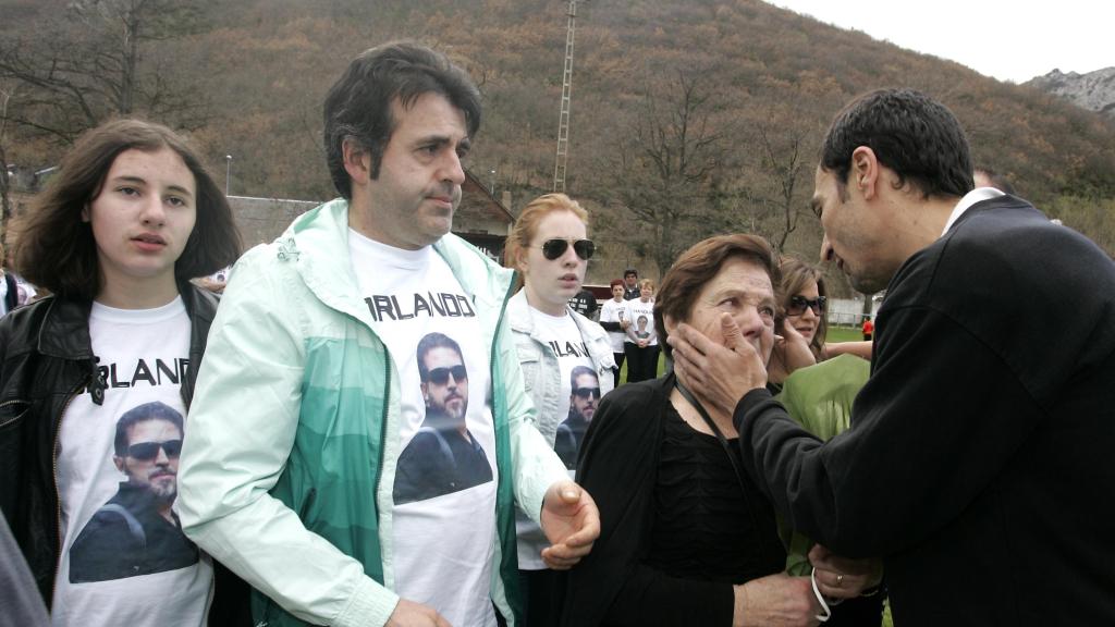 Homenaje a los mineros fallecidos en la localidad leonesa de Ciñera, en abril de 2014