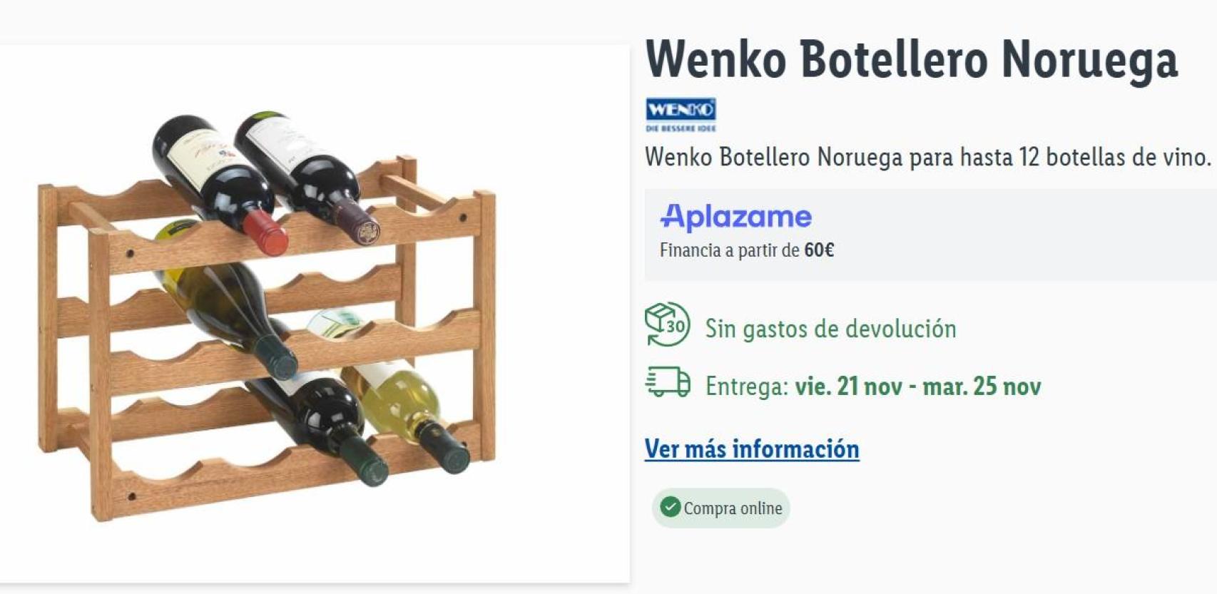 Botellero barato de Lidl