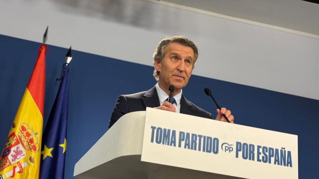 Alberto Núñez Feijóo, presidente del PP, en su declaración institucional tras la condena al fiscal  general del Estado.