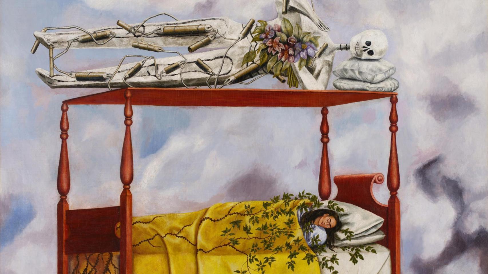 El retrato 'El Sueño (La cama)' de Frida Kahlo.