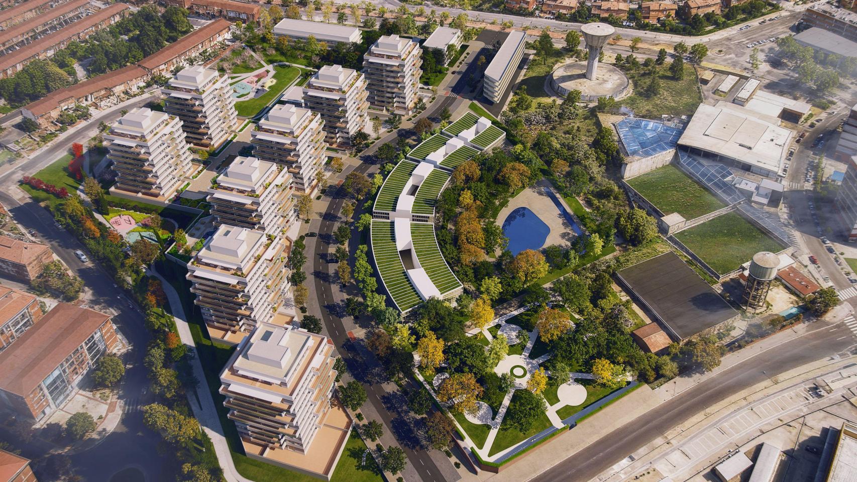 Vista aérea del barrio que se desea llevar a cabo en Guadalajara.