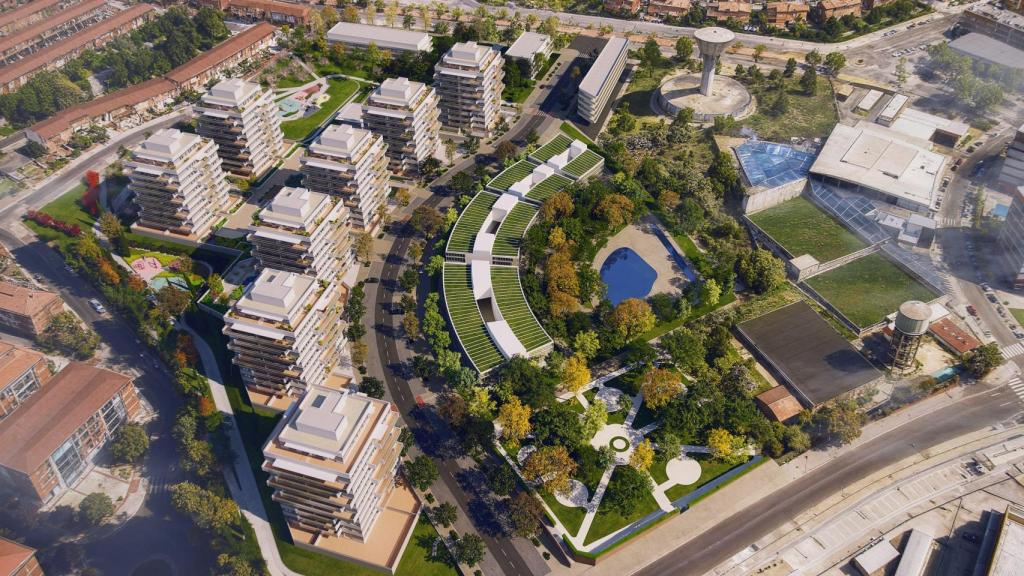 Vista aérea del barrio que se desea llevar a cabo en Guadalajara.