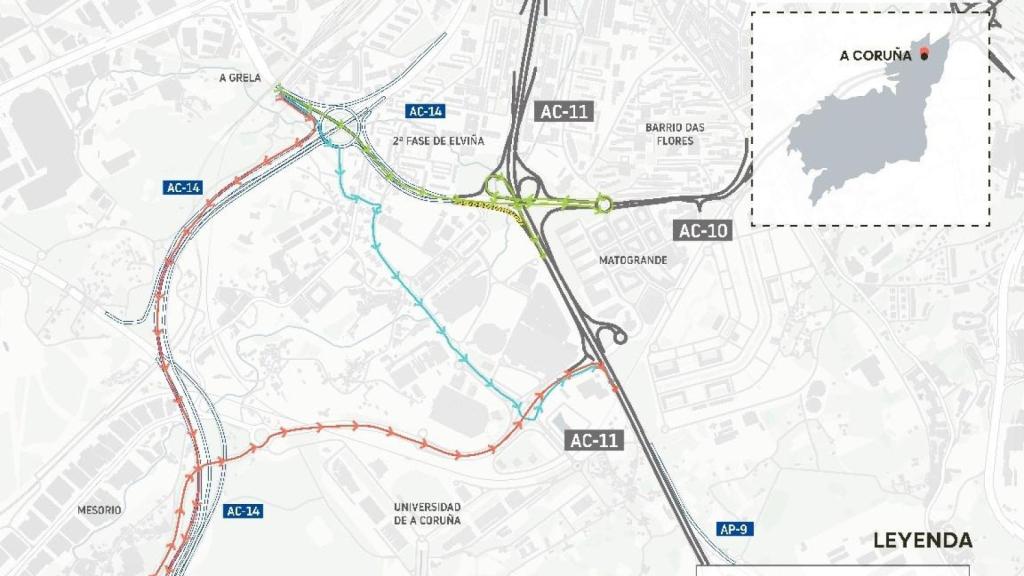 El tramo afectado y los itinerarios alternativos.