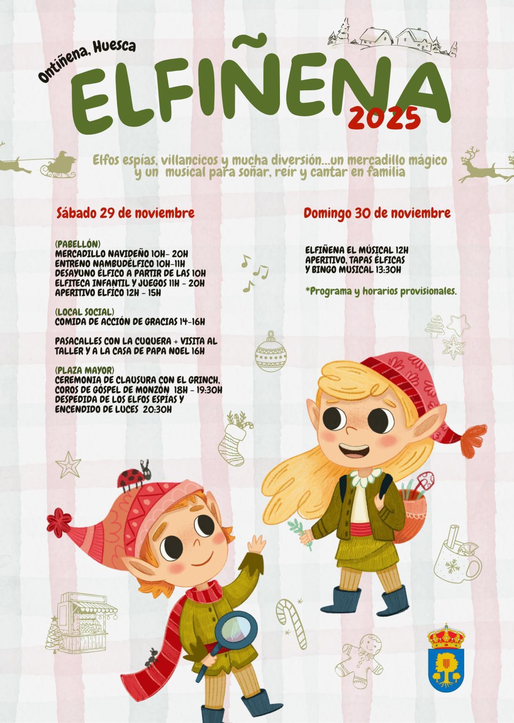 Cartel Elfiñena 2025 en Otiñena.