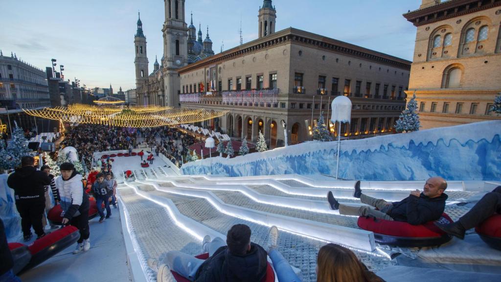 Una de las actividades navideñas en la Plaza del Pilar.