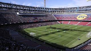 Entrenamiento del Barça a puertas abiertas en el nuevo Spotify Camp Nou.