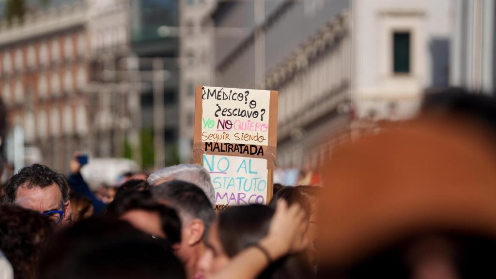 Una concentración de médicos, en Madrid, durante la huelga nacional del pasado 3 de octubre.