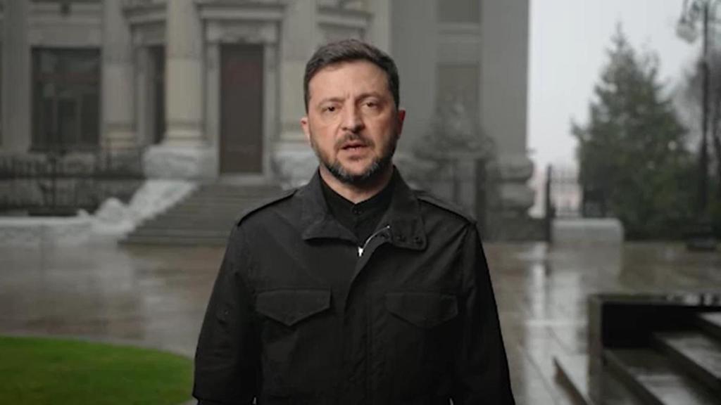 Captura del vídeo del discurso del presidente ucraniano Volodímir Zelenski a la nación.