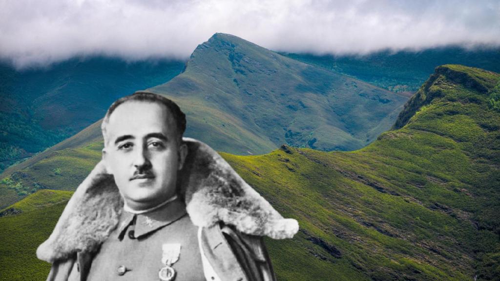 Franco y las montañas de O Courel de fondo