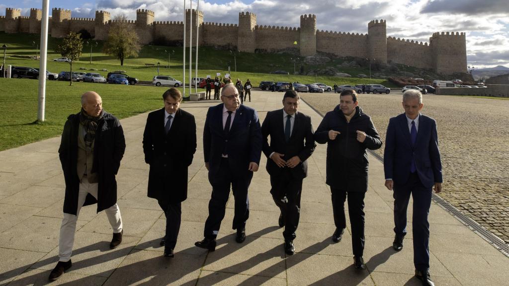 El presidente de la Junta de Castilla y León, Alfonso Fernández Mañueco, a su llegada al V Congreso Autonómico de Personas Afectadas por el Cáncer, este viernes en Ávila