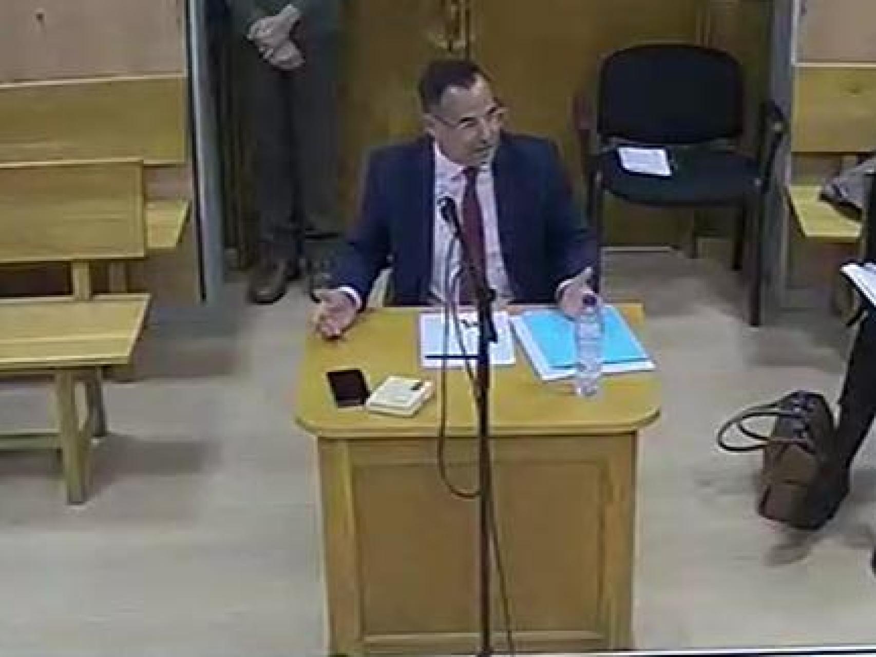 Fotograma del vídeo de la declaración testifical de Stampa.