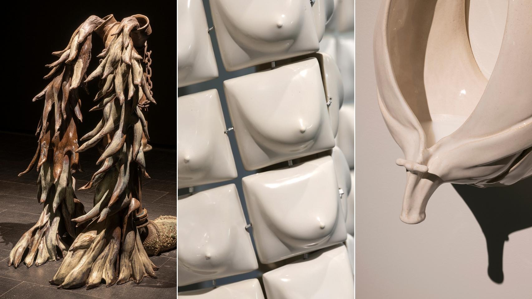 Inês Zenha: detalles de 'Devenir - Hidra I-VI', 'Traspasar' y 'Cuenco de circlusión'. Fotos: Roberto Ruiz/Sue Ponce